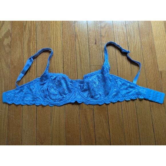 Cosabella Never Say Never Balconette Bra Blue Lace 32E - Picture 2 of 5